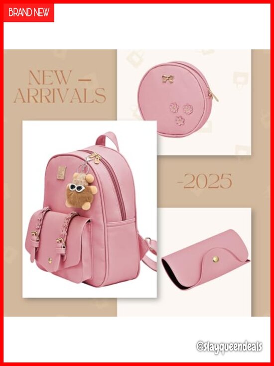 Mini Floral PU Leather Backpack 3-Piece Set with Crossbody and Card Holder